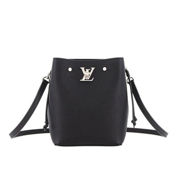 Louis Vuitton Nano LockMe Bucket Shoulder Bag Taurillon Black Bag - Picture 1 of 5
